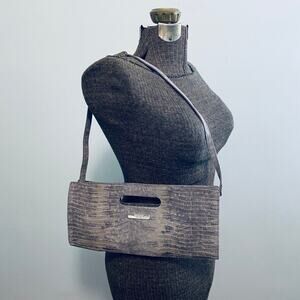 Michael Kors gray snakeskin clutch